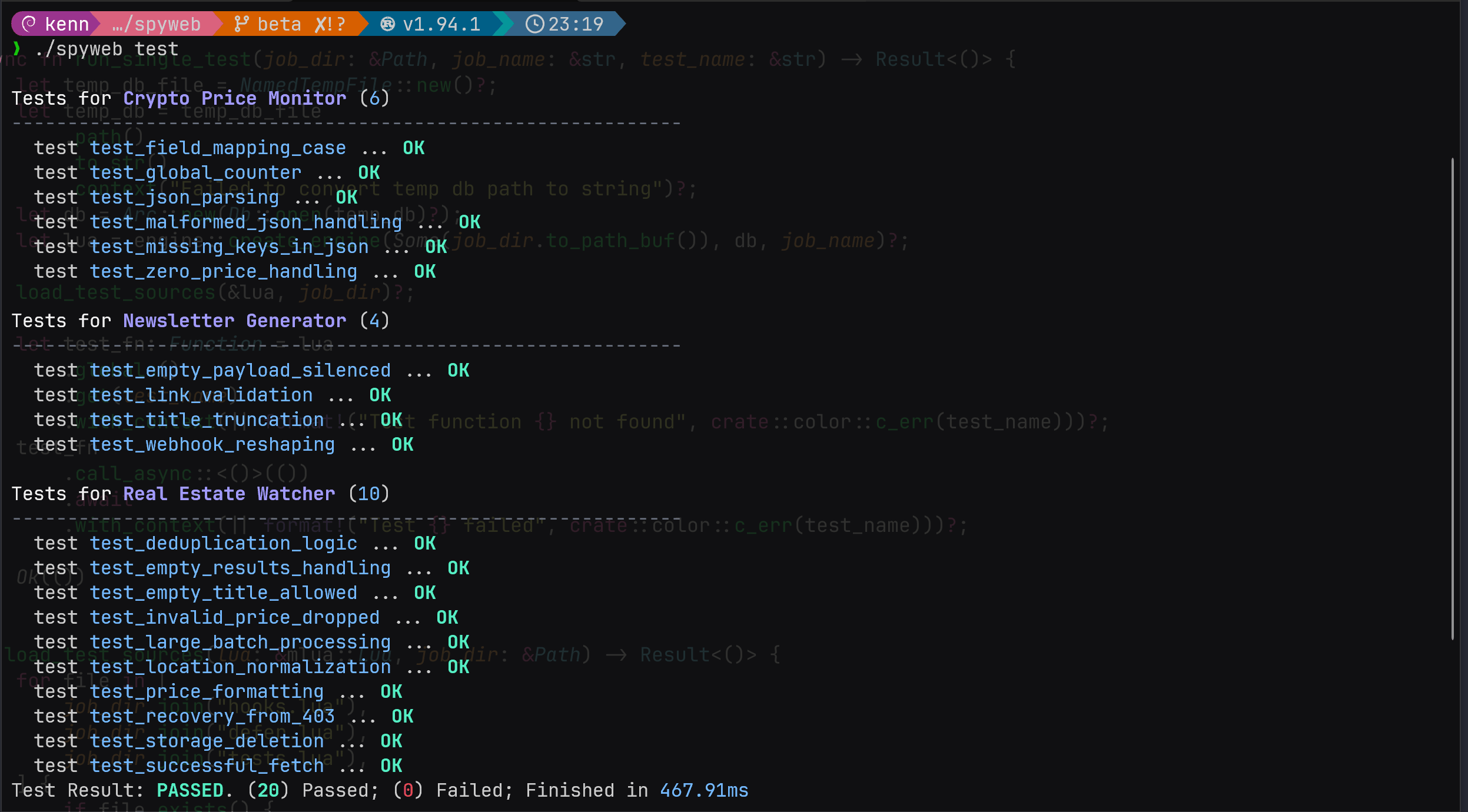 SpyWeb Lua Unit Testing